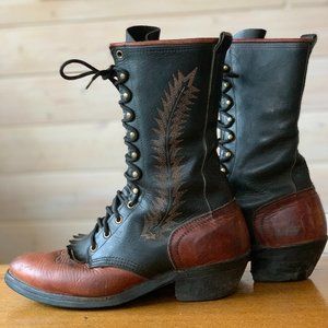 Vintage Avonite Leather Lace-Up Boots
